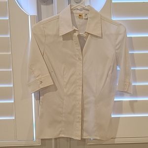 EUC White BP Short Sleeve Dress Shirt XS